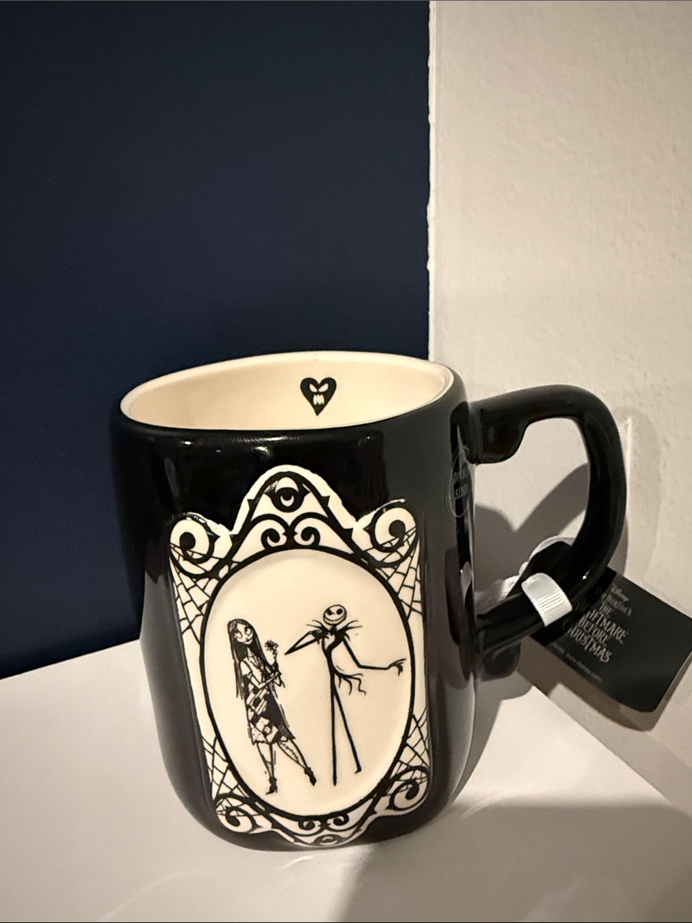 Rae Dunn Black and Cream Nightmare Before Christmas Ceramic Mug